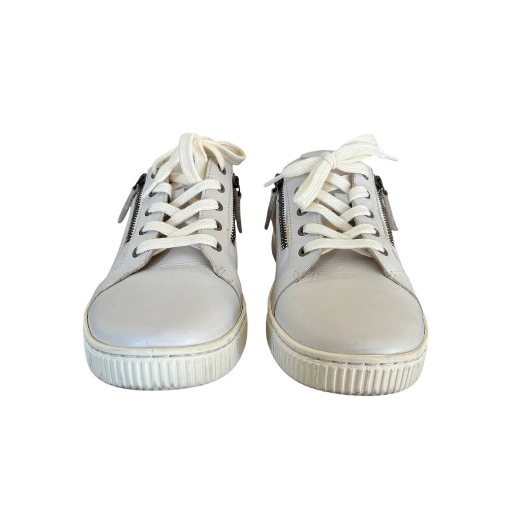 Born Paloma Leather Side Zip Sneakers Oxford Cream White Womens Size 10M US - Picture 3 of 12